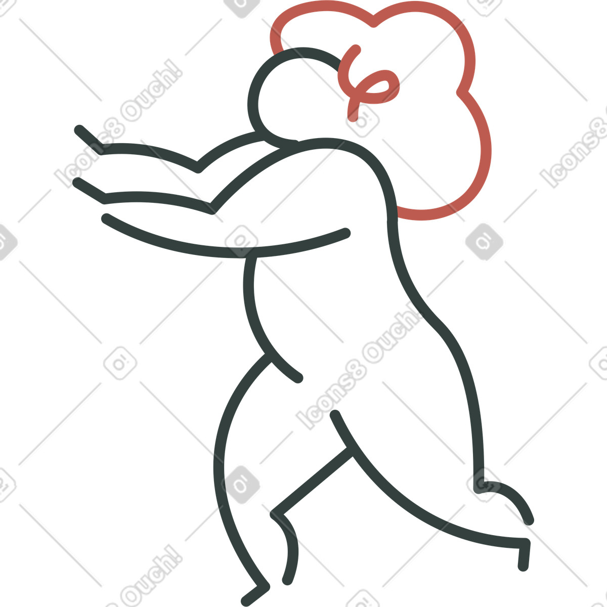 Baby running illustration in Macaroni style download in PNG, SVG
