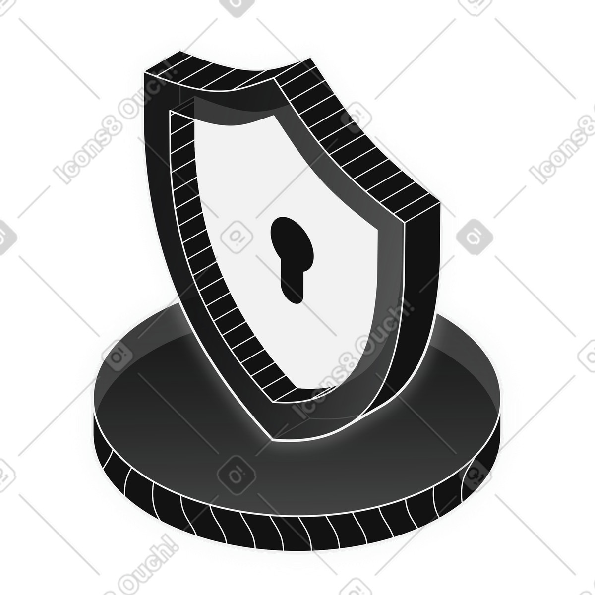 Access Control, Security Lock, Authentication System illustration in Inverse style download in PNG, SVG