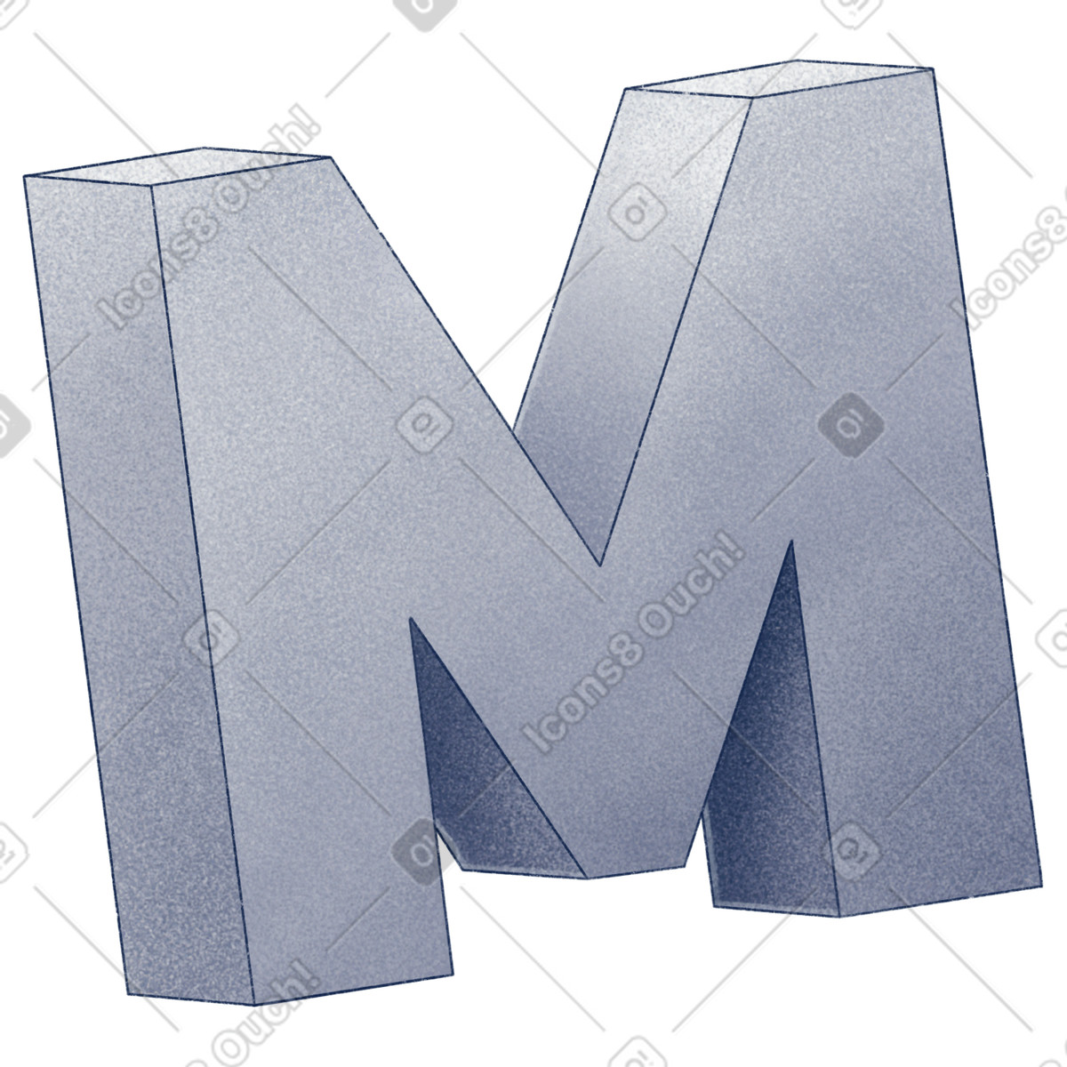 Ilustración Letra m en estilo Haze a descargar en PNG y SVG