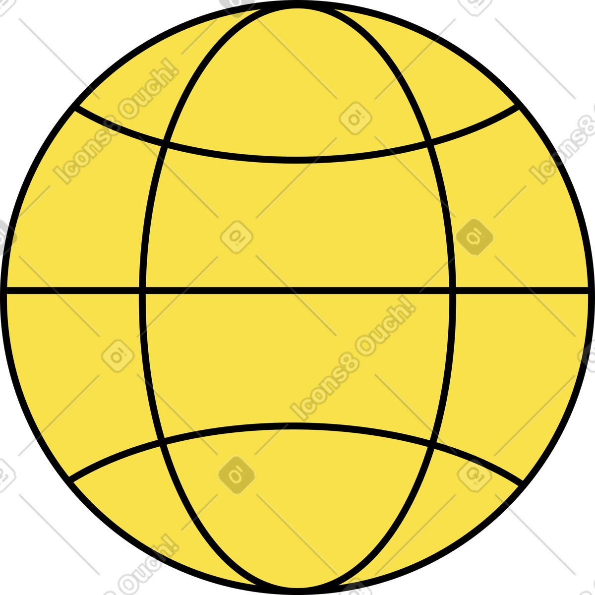 Yellow globe illustration in Knotty style download in PNG, SVG