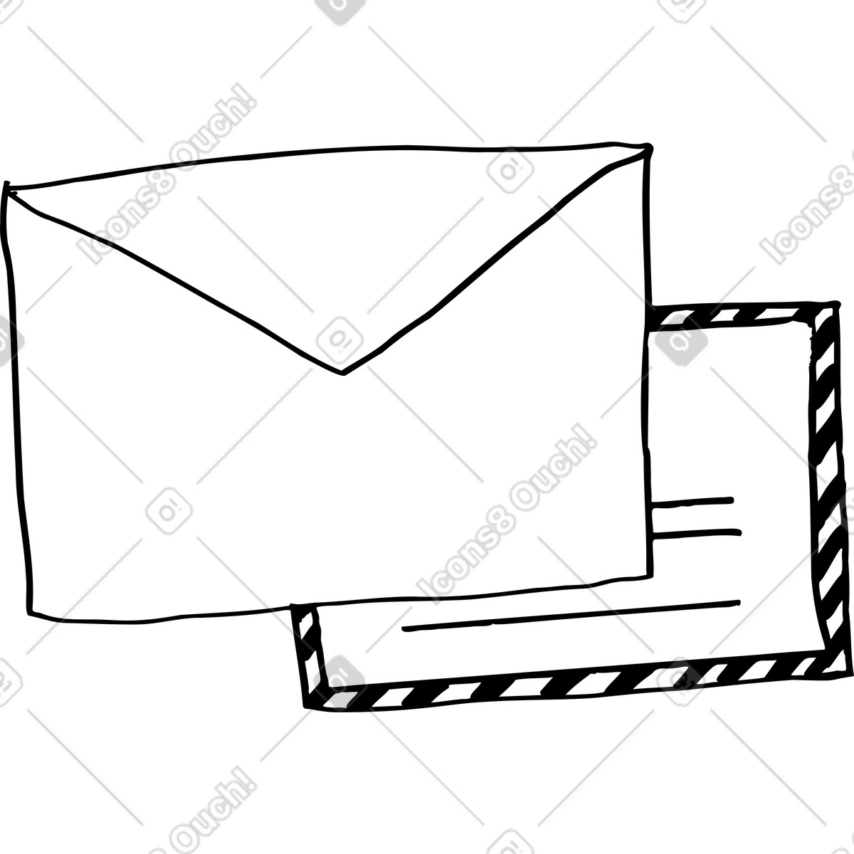 Marks 스타일의 Envelope and letter 일러스트레이션 PNG, SVG 다운로드