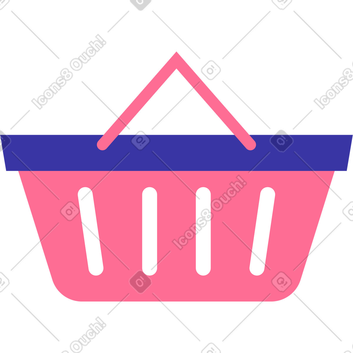 Shopping basket illustration in Bright style download in PNG, SVG