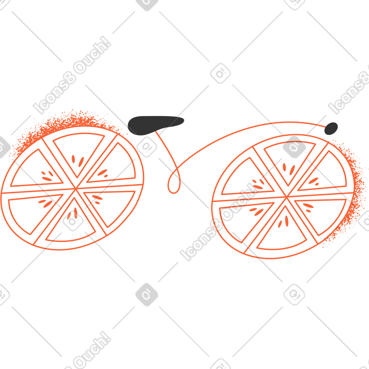 Ilustração de Bicicleta em no estilo Crayon para baixar em PNG, SVG