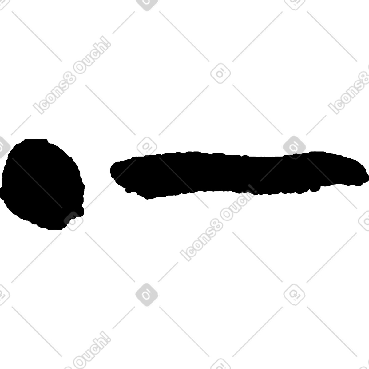 Black stick with a dot illustrazione in stile Inky scarica in PNG, SVG