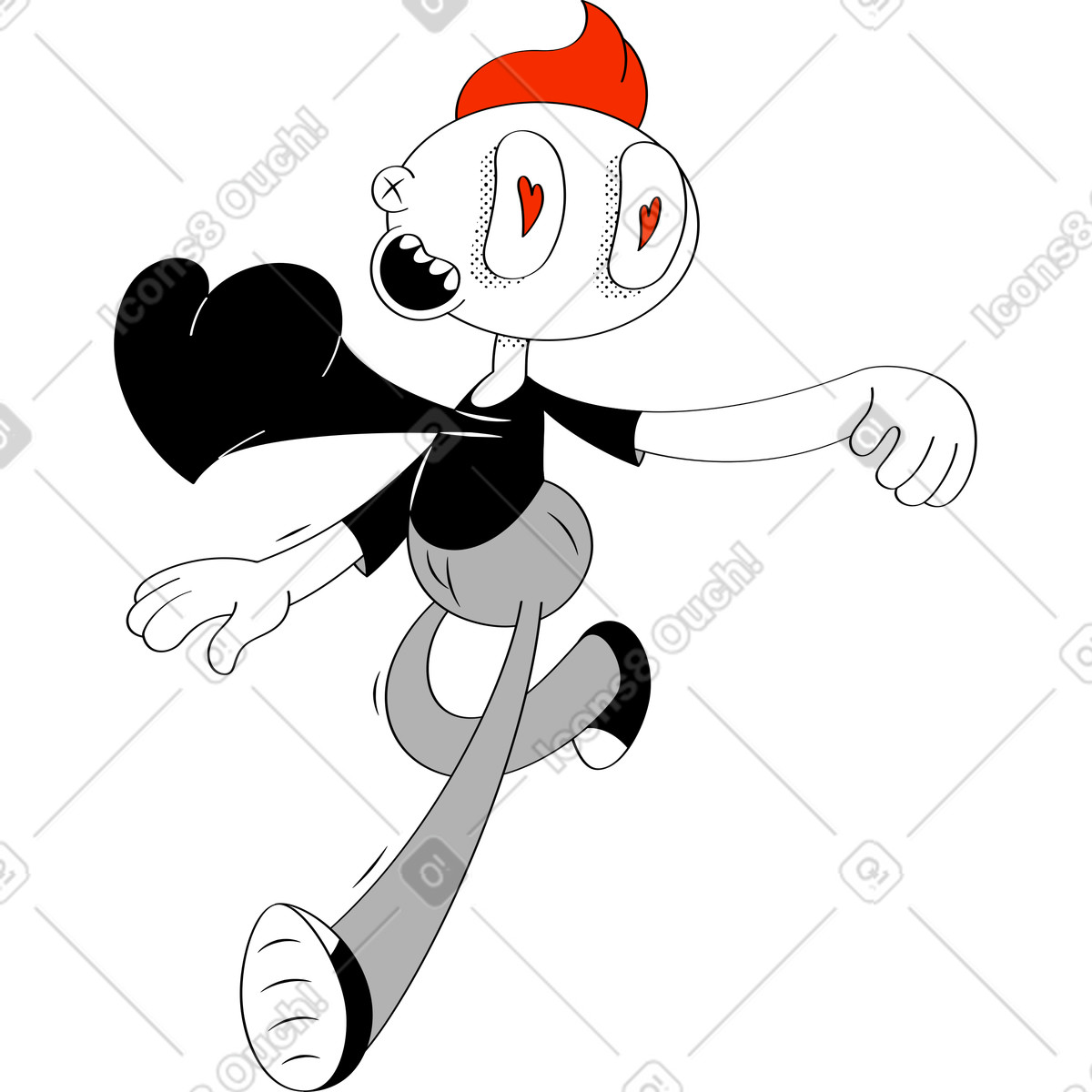 Illustration Mec amoureux dans le style Looney à télécharger aux formats PNG, SVG