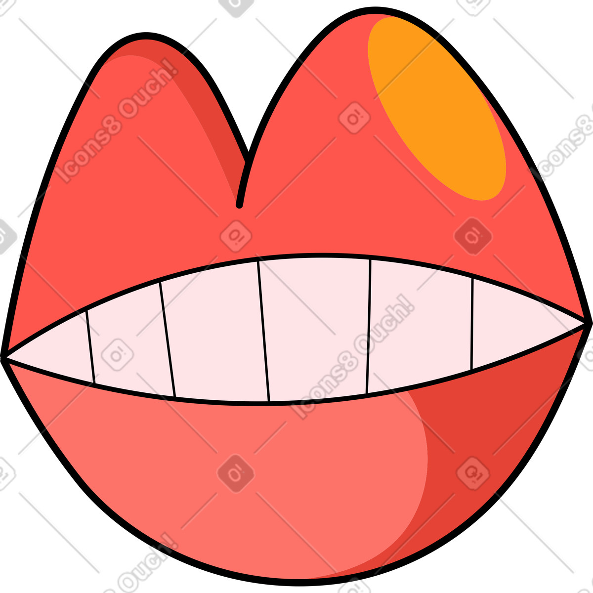 Lips illustration in Surr style download in PNG, SVG
