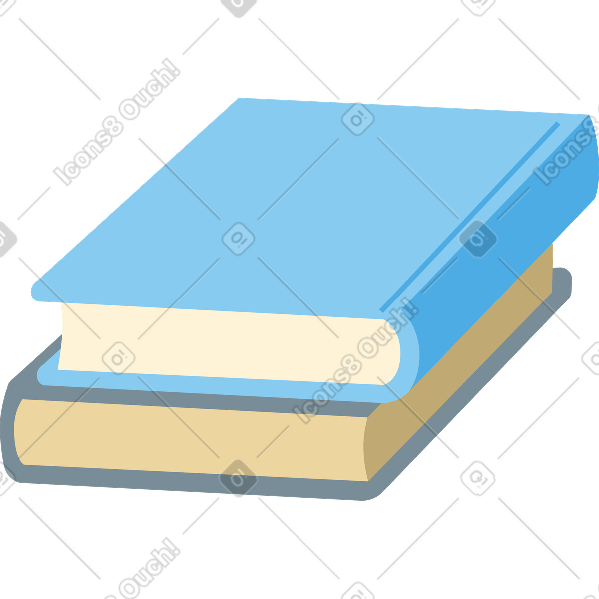 Stack of books illustration featuring colorful clipart in PNG, SVG