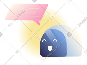 Robô sorridente com balão de fala, assistência de chatbot de ia PNG, SVG