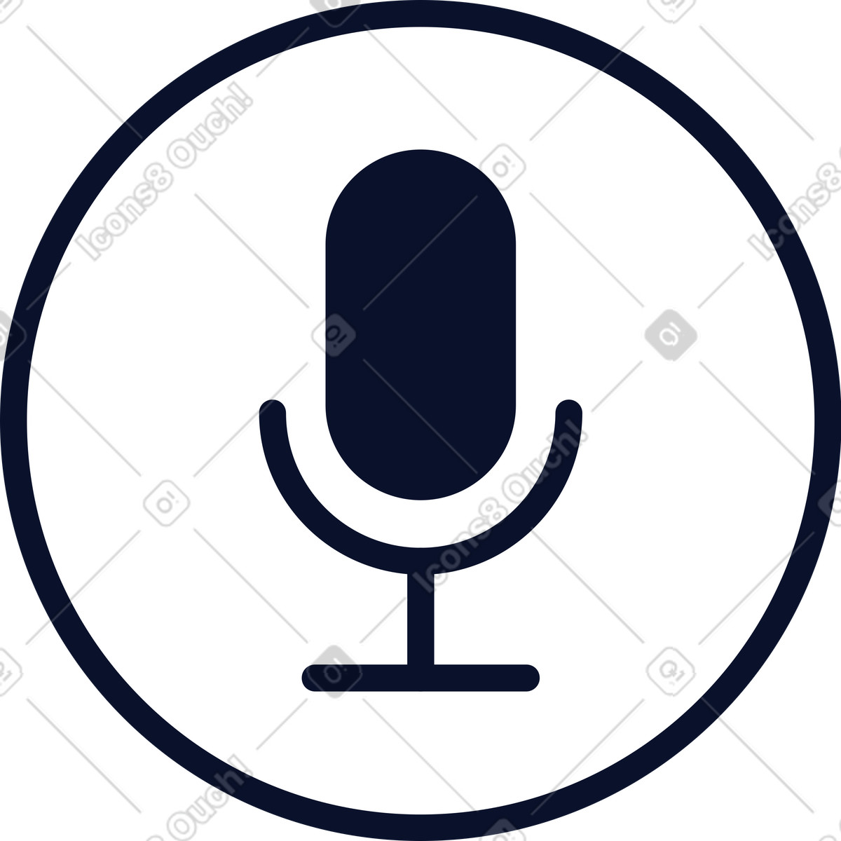 Mikrofon-symbol-Illustration im Flexy-Stil als Download in PNG, SVG