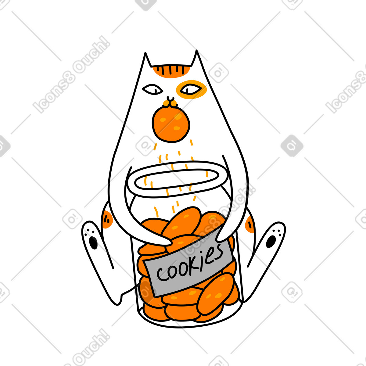 We use cookies illustration in Purr style download in PNG, SVG