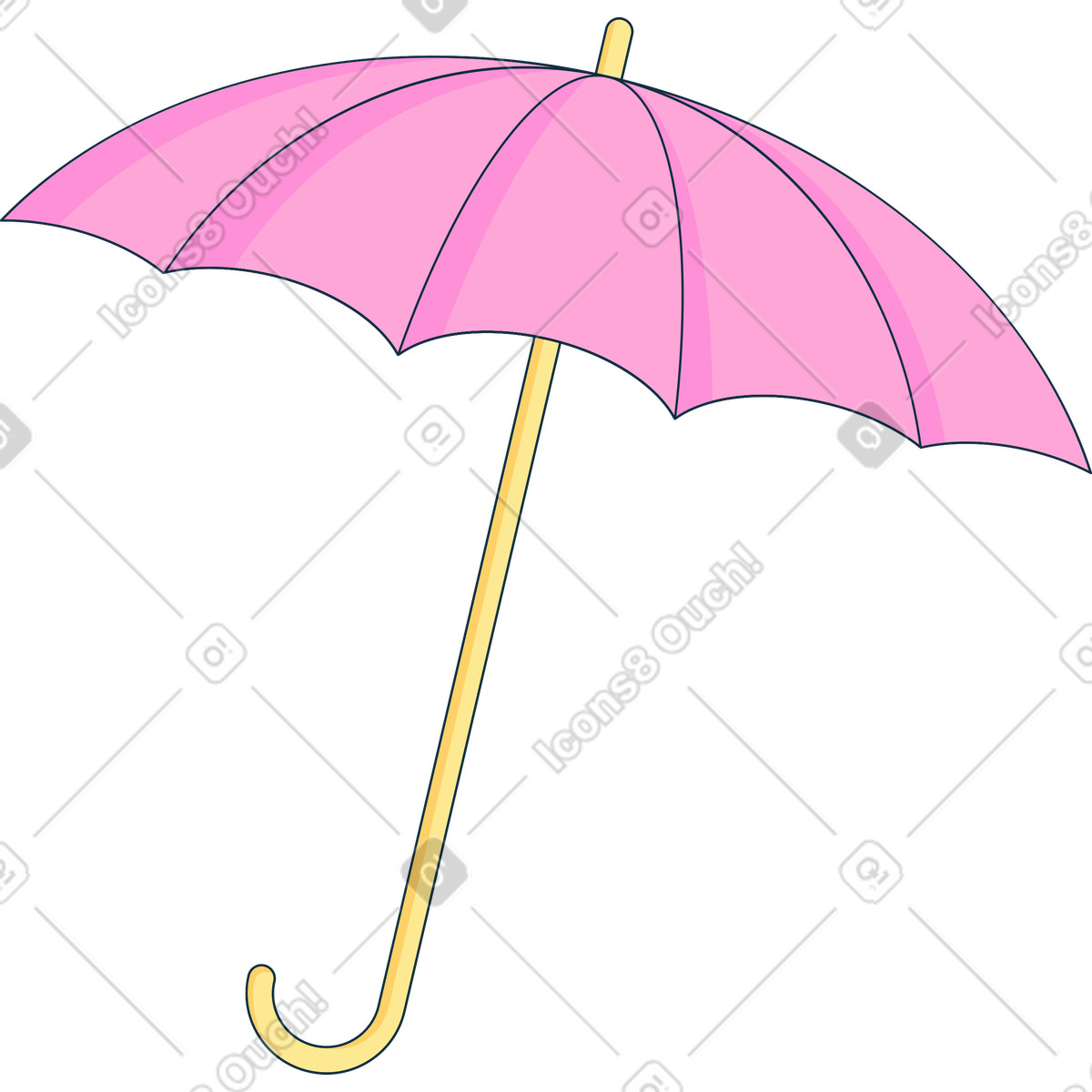 Regenschirm-Illustration im Bubble gum-Stil als Download in PNG, SVG