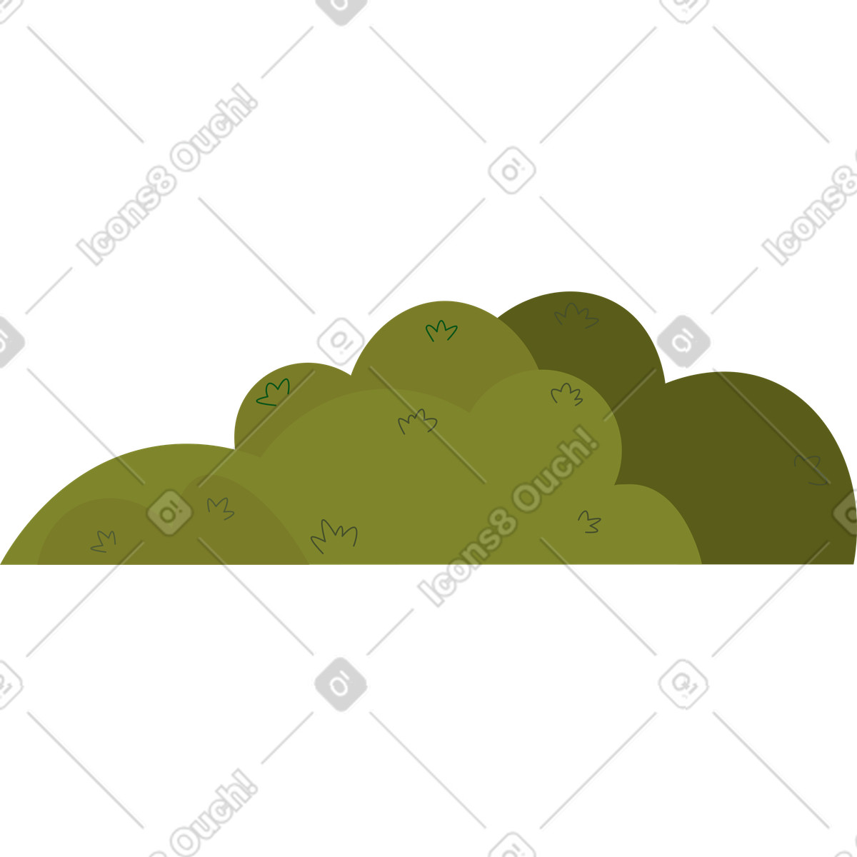 Illustration Des buissons dans le style Dizzy à télécharger aux formats PNG, SVG