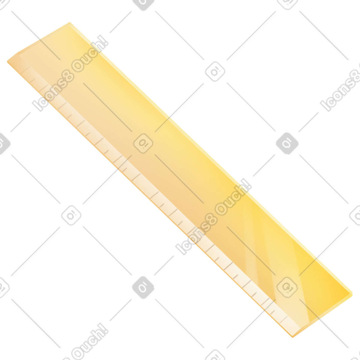 Yellow clear ruler-Illustration im Props-Stil als Download in PNG, SVG