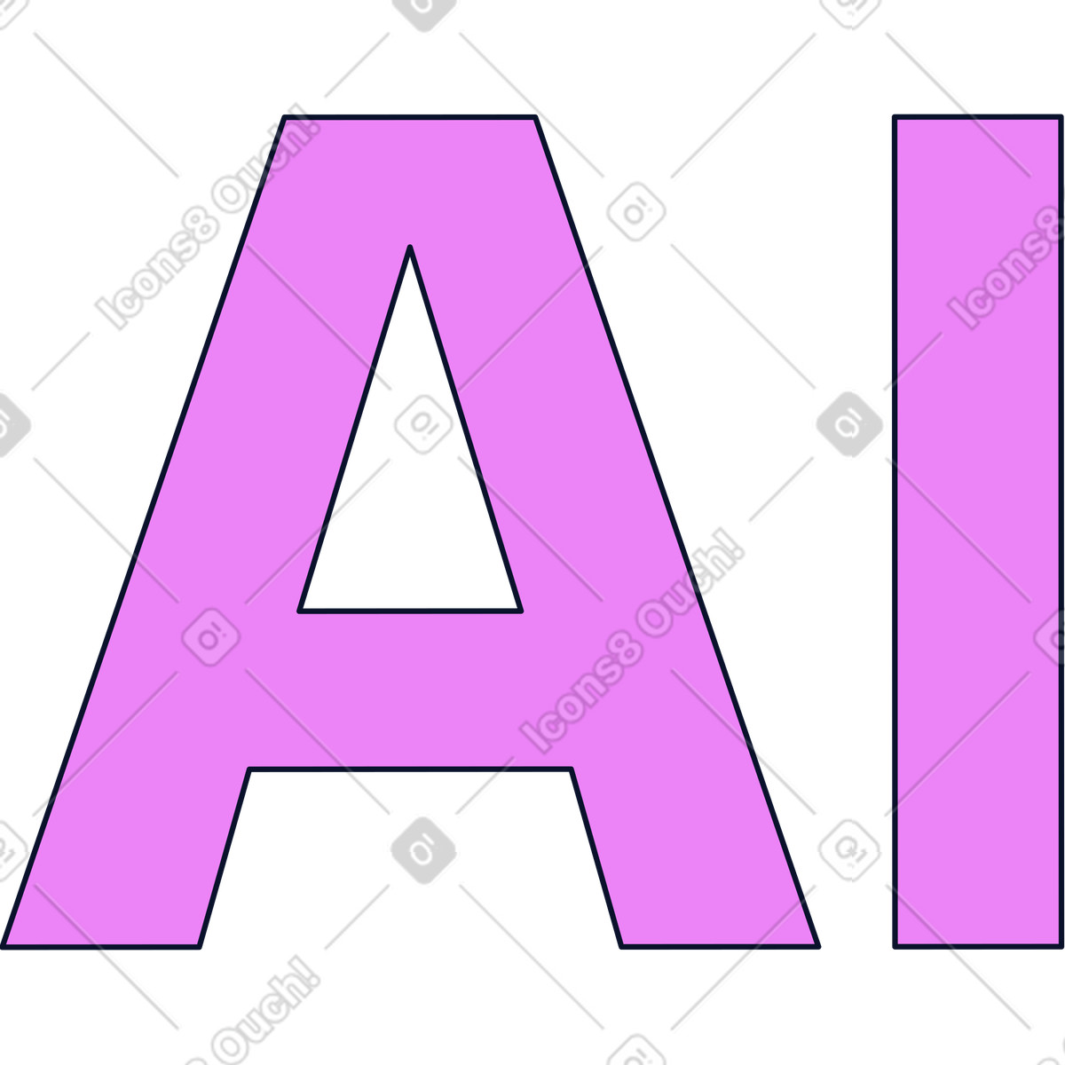Ilustración Texto de letras ai en estilo Flexy a descargar en PNG y SVG