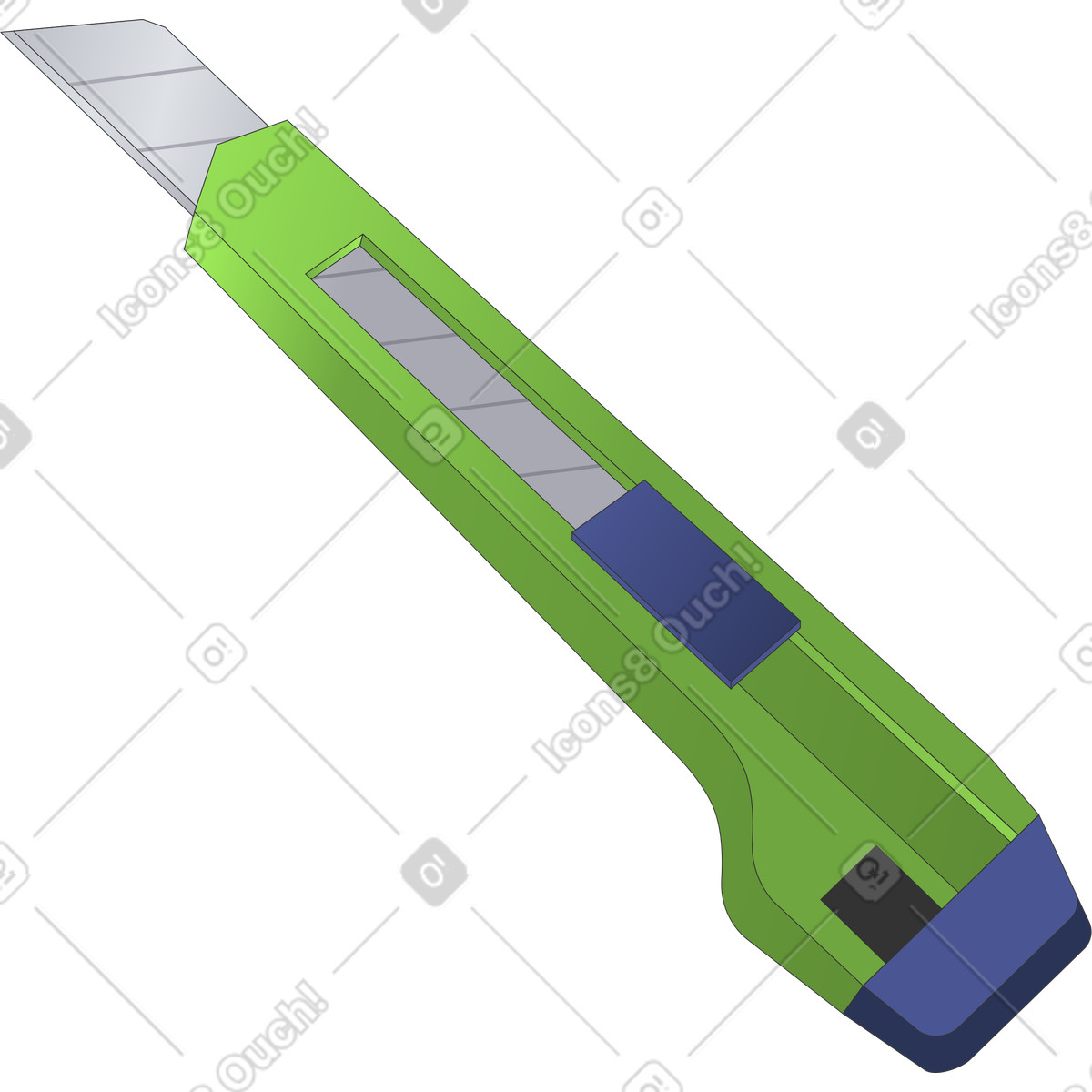 Stationery knife illustration in Kit style download in PNG, SVG