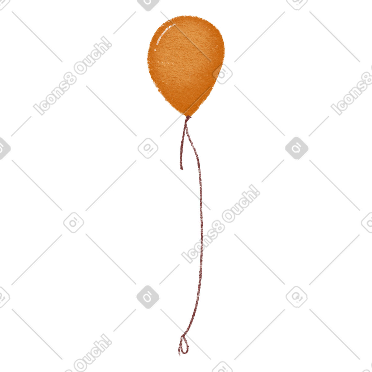 Ilustración Balloon orange en estilo Woolly a descargar en PNG y SVG