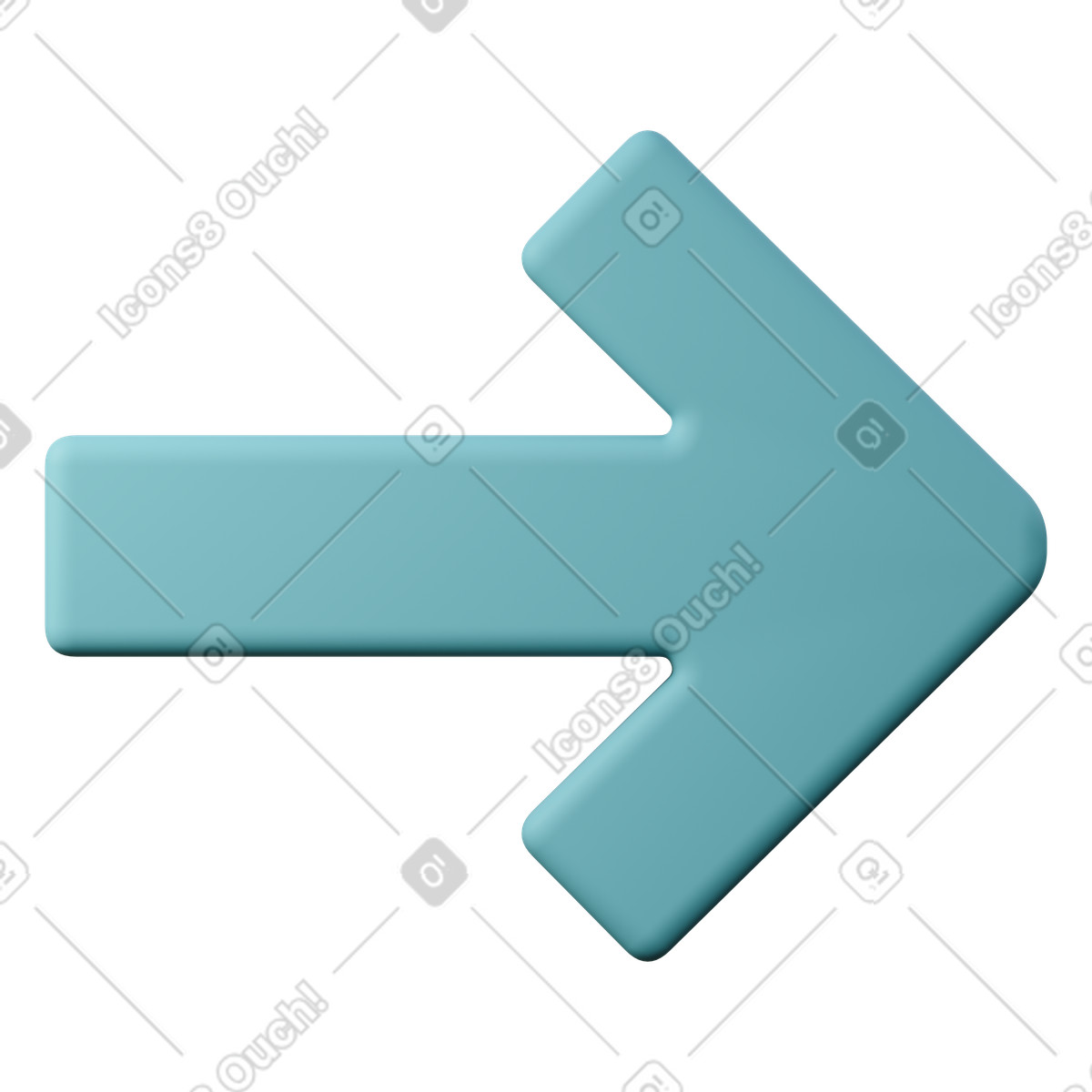 Arrow right illustration in 3D Sugary style download in PNG, SVG