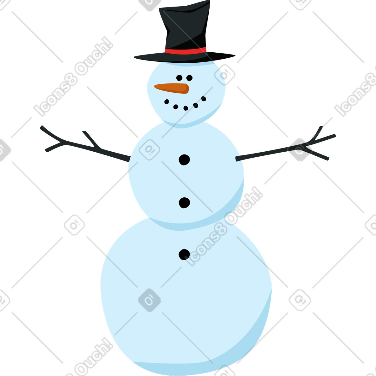 下载 Lagom 风格的 胡萝卜雪人 插画，支持 PNG、SVG 格式