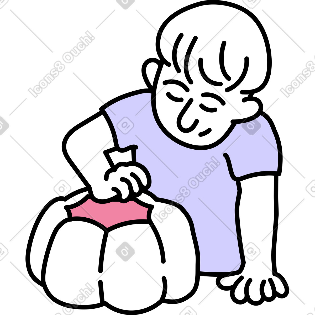 Ilustração de Boy peeling pumpkin em no estilo Notes para baixar em PNG, SVG