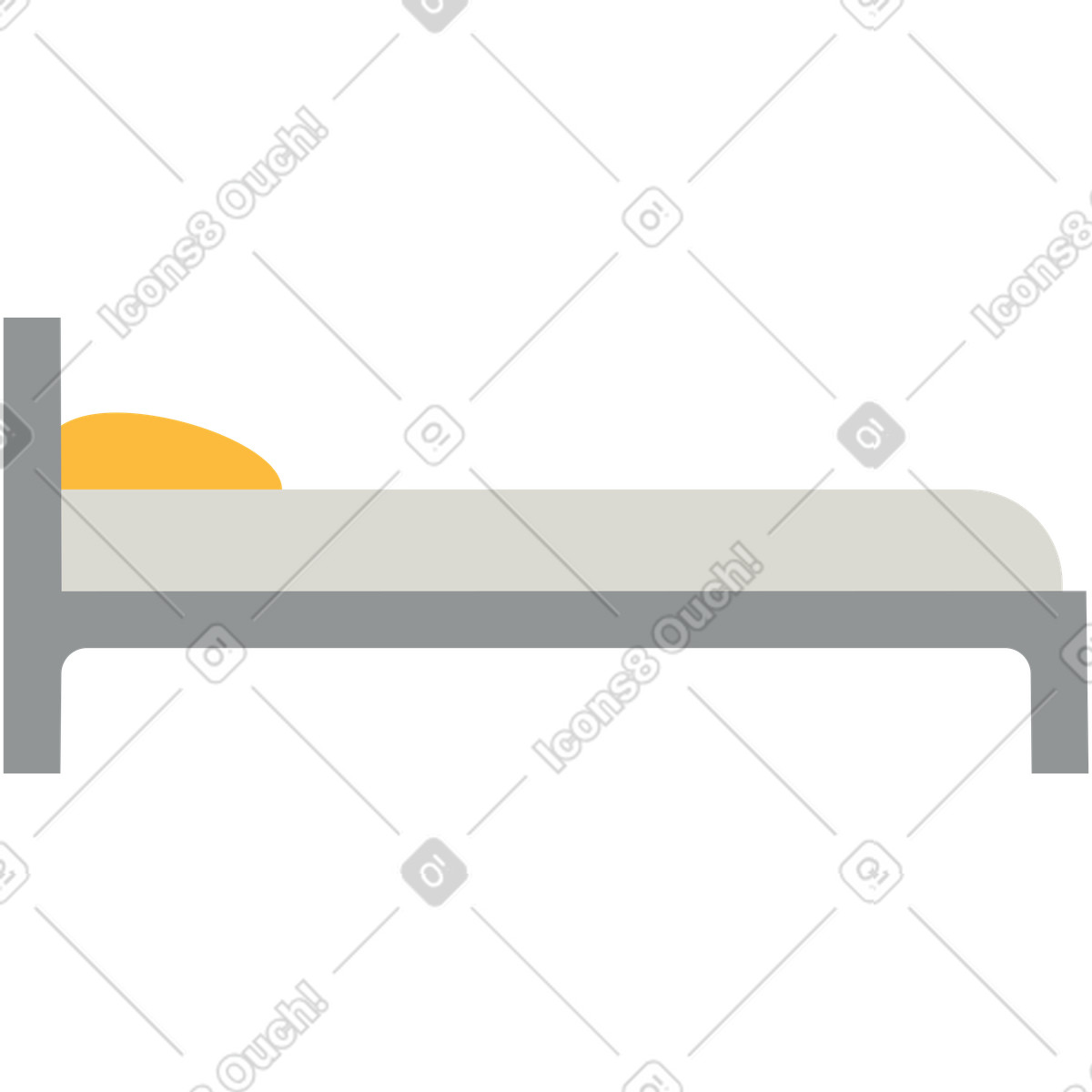 Bed illustration in Burgundy style download in PNG, SVG