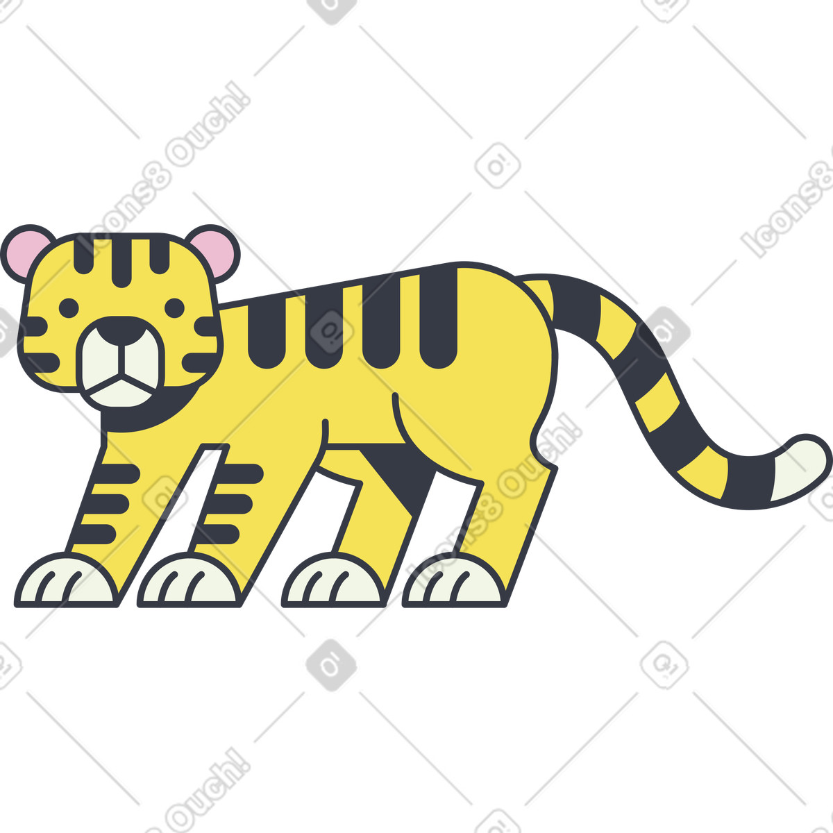 Tigre illustrazione in stile Abstract scarica in PNG, SVG