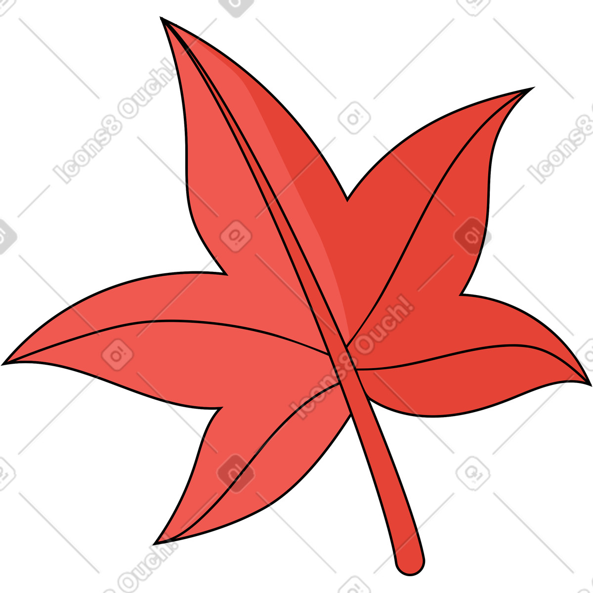 Leaf illustration in Surr style download in PNG, SVG