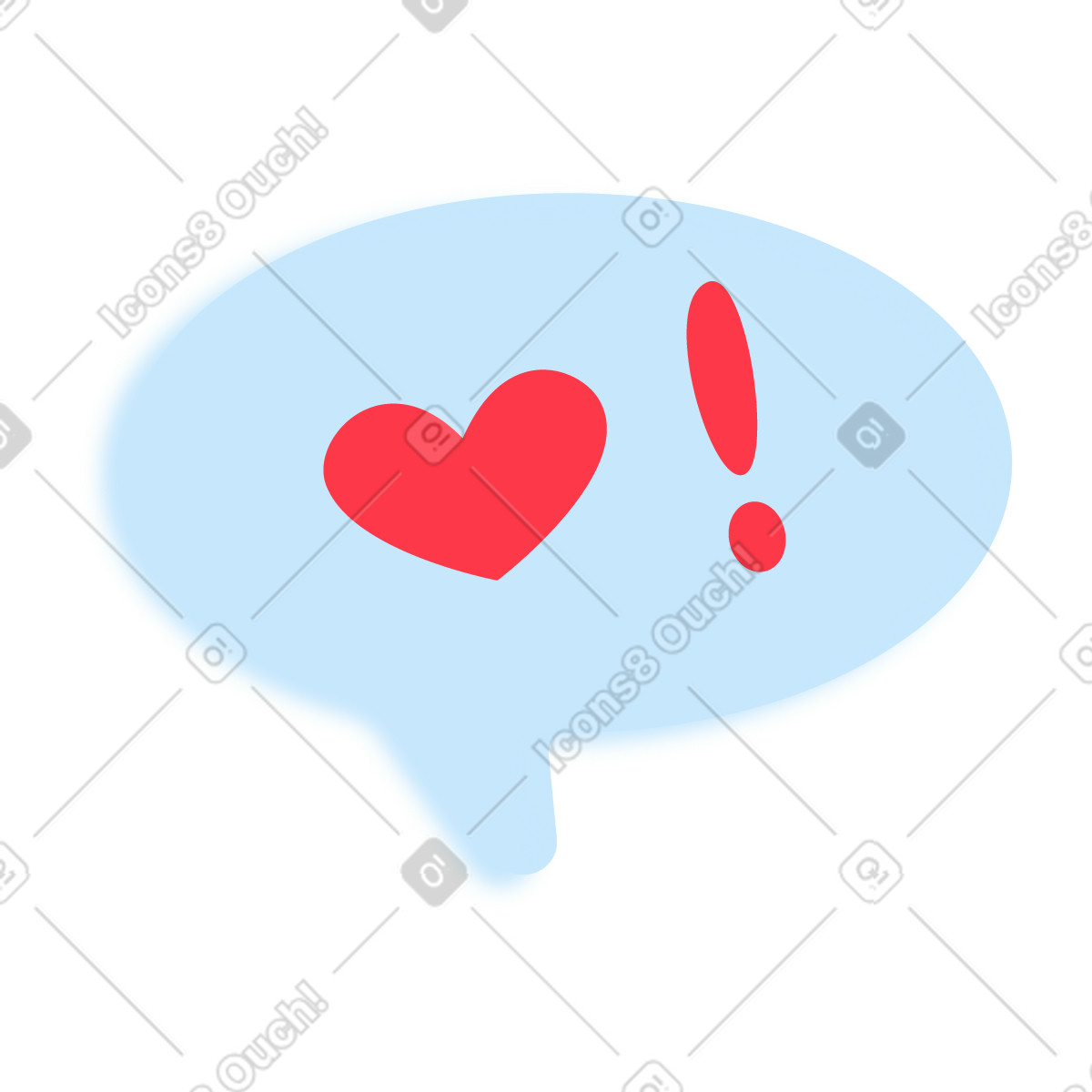 Everyday スタイルの ハートの吹き出し のイラストをPNG、SVG形式でダウンロード