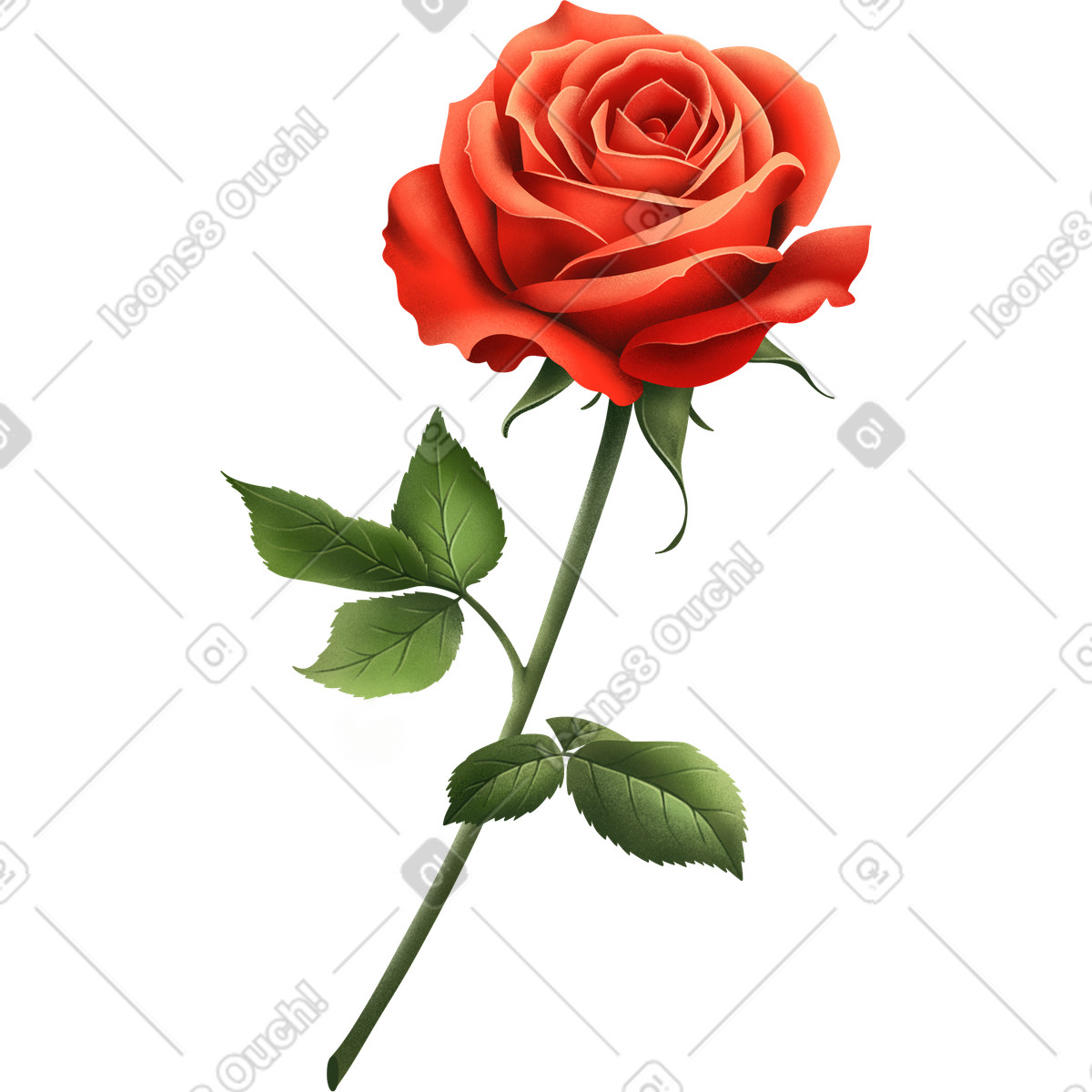 Rote rose-Illustration im Experimental-Stil als Download in PNG, SVG