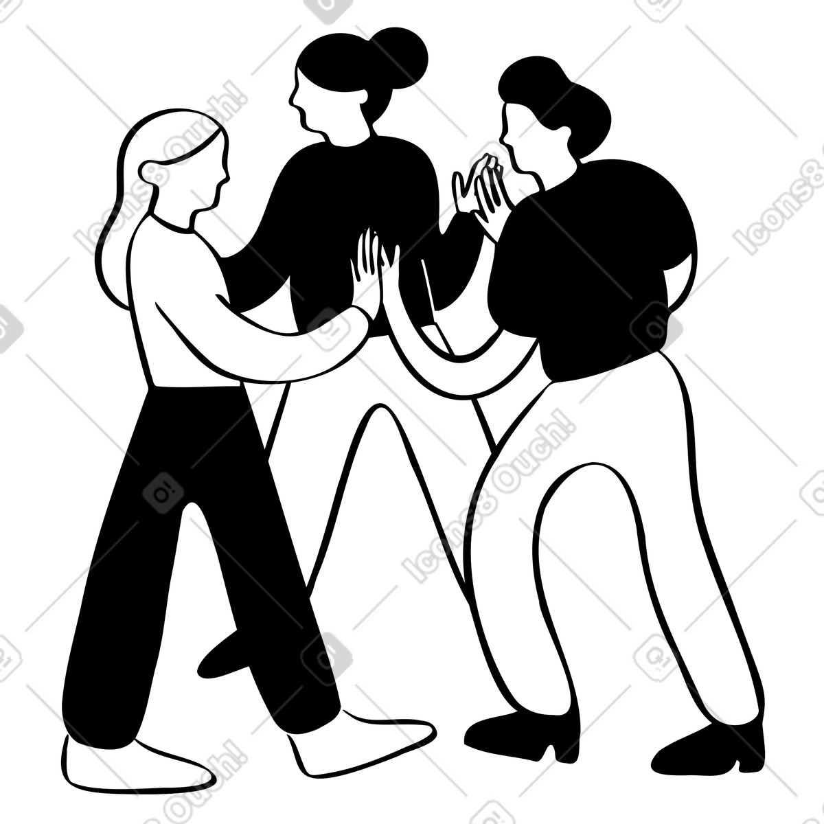 Ilustração de Pessoas unidas com as mãos conectadas em PNG e SVG