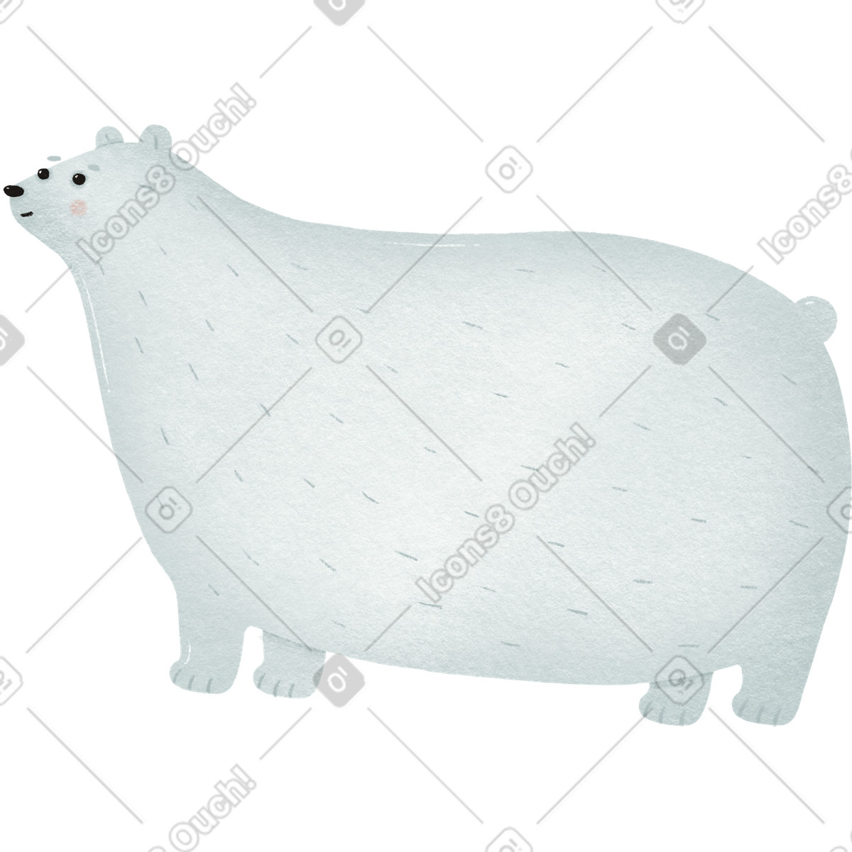 Orso polare illustrazione in stile Woolly scarica in PNG, SVG