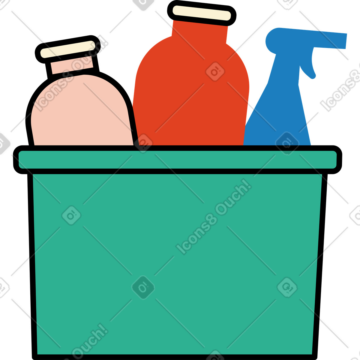 Kit di pulizia illustrazione in stile Jelly scarica in PNG, SVG