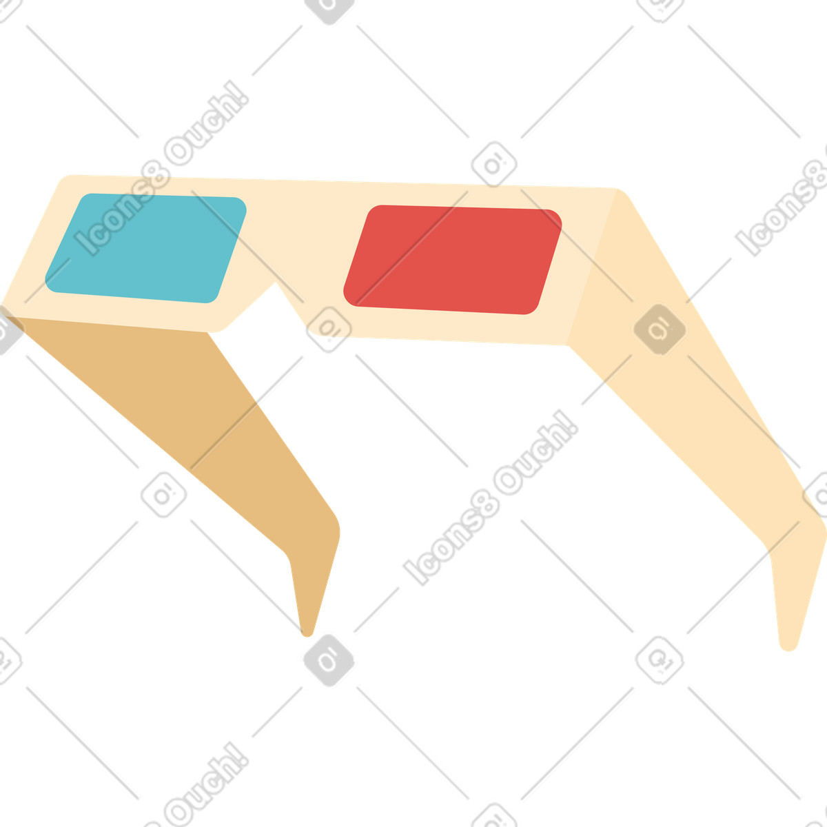 Ilustração de Paper threed glasses em no estilo Lagom para baixar em PNG, SVG