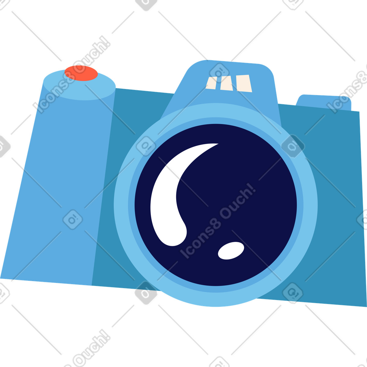 Camera illustration in Dizzy style download in PNG, SVG