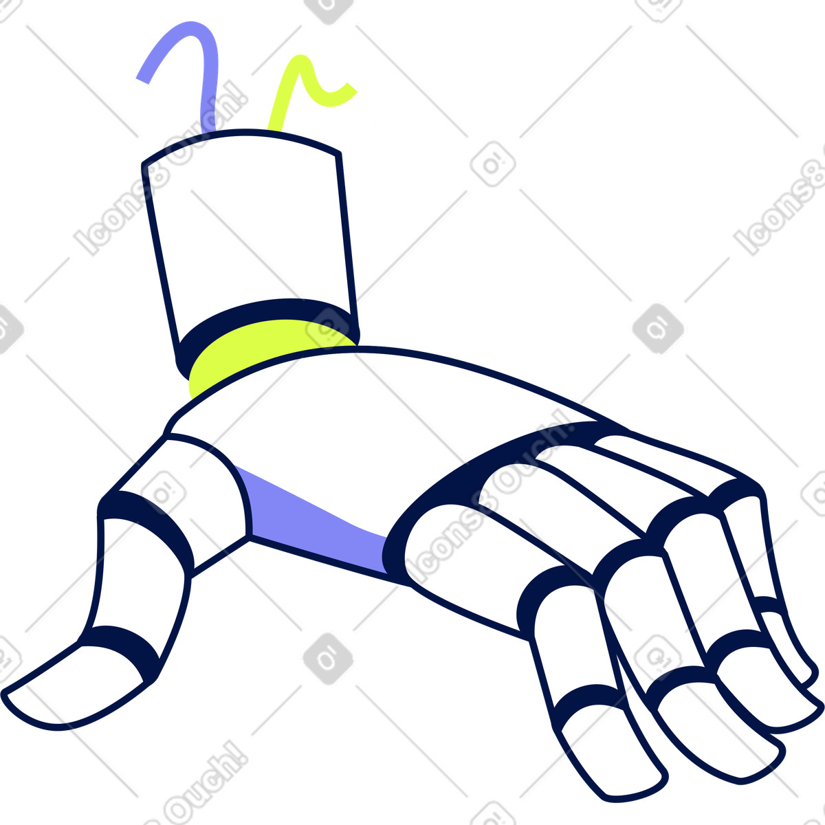 Ilustração de Mão robótica em no estilo Glow para baixar em PNG, SVG