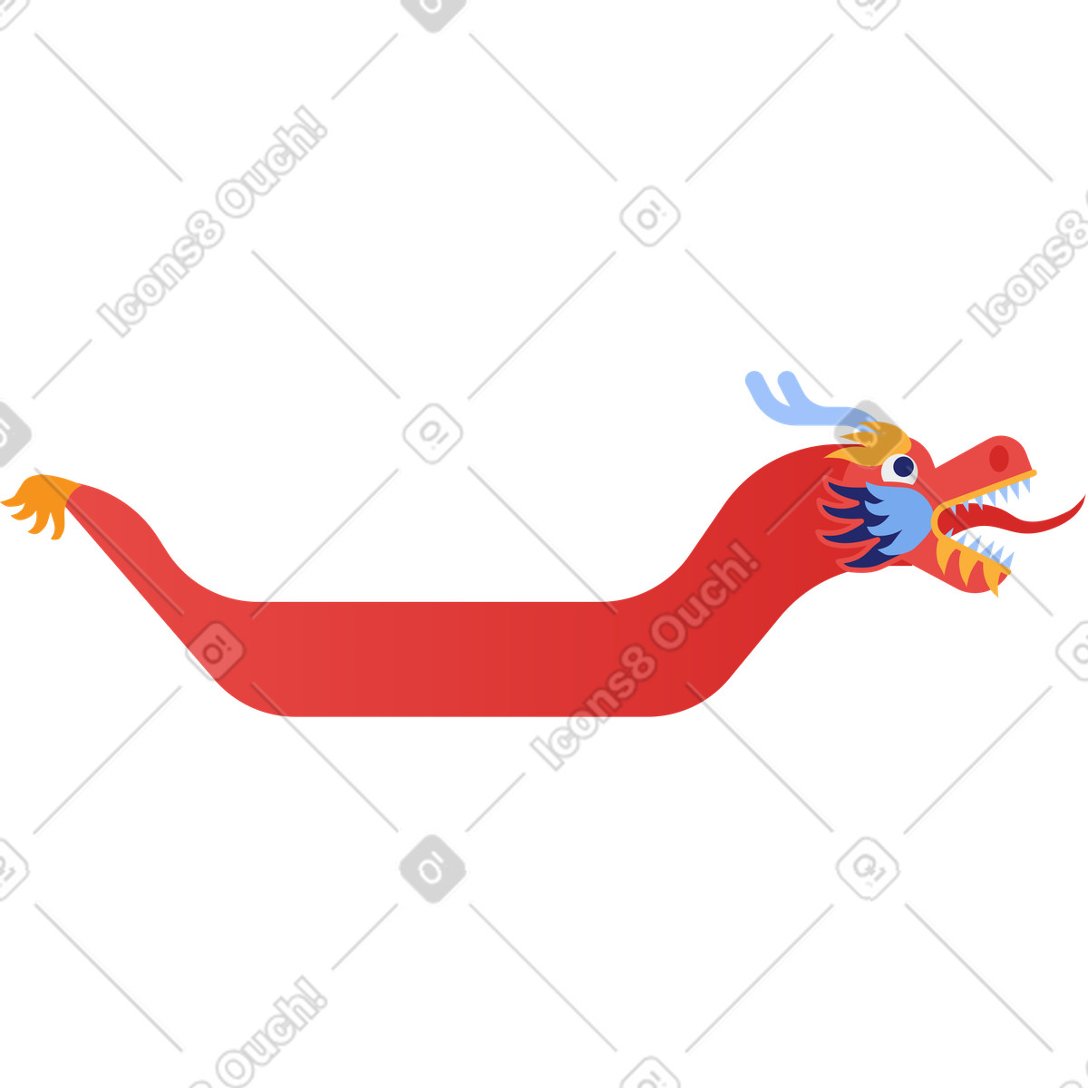 Clip スタイルの 中国のドラゴンボート のイラストをPNG、SVG形式でダウンロード