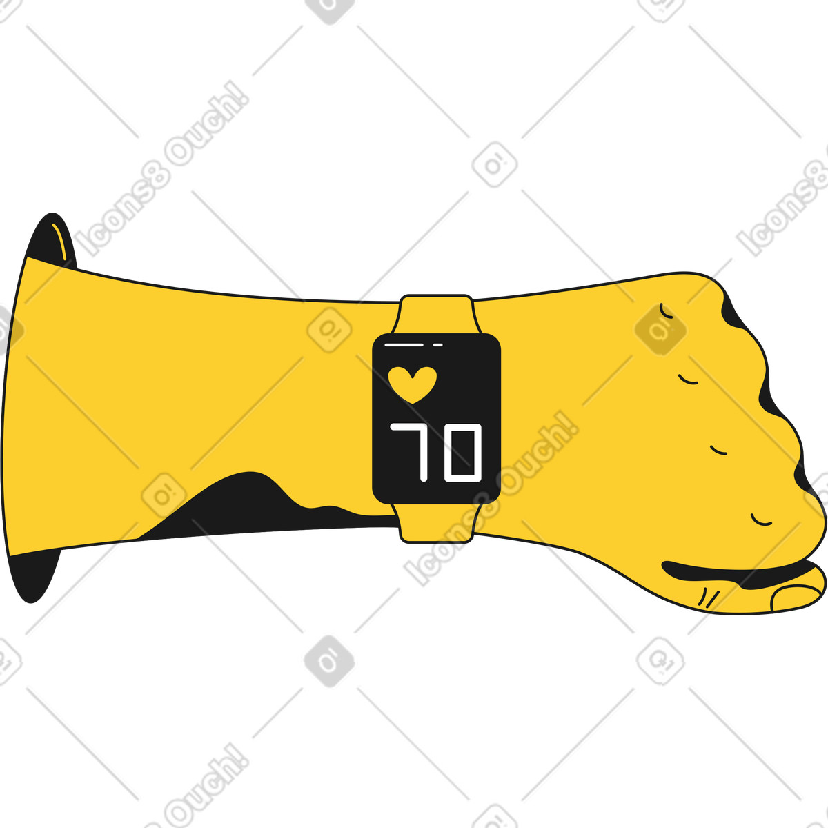 Fitness bracelet on hand-Illustration im Taxi-Stil als Download in PNG, SVG