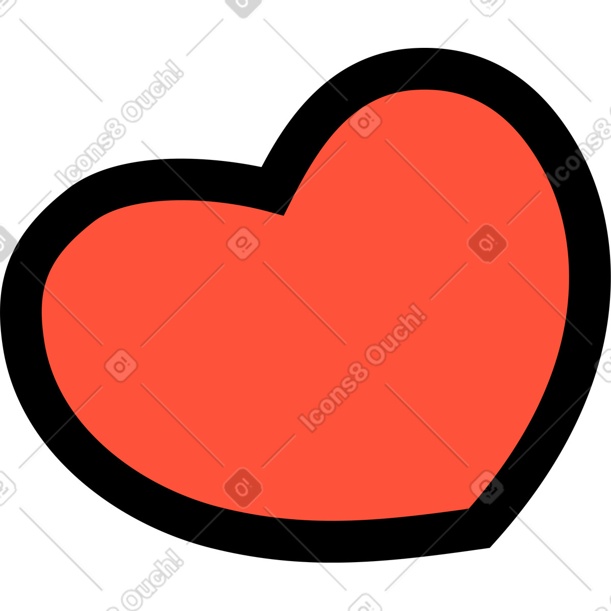 Ilustração de Coração em no estilo Kindy para baixar em PNG, SVG