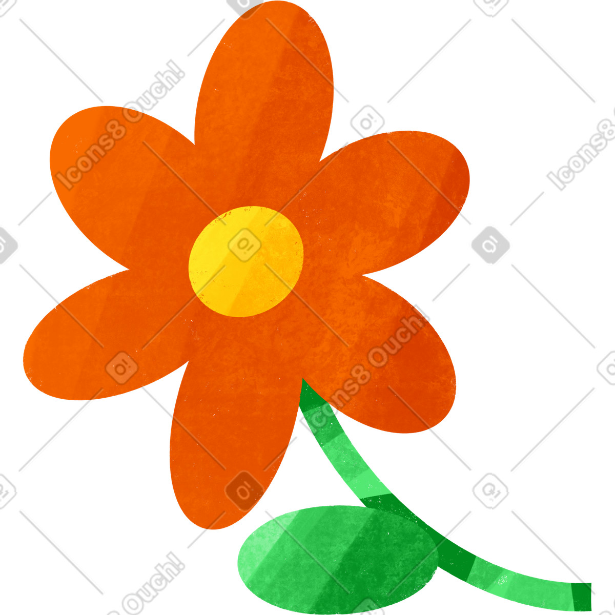 Ilustración Orange flower en estilo Bonbon a descargar en PNG y SVG