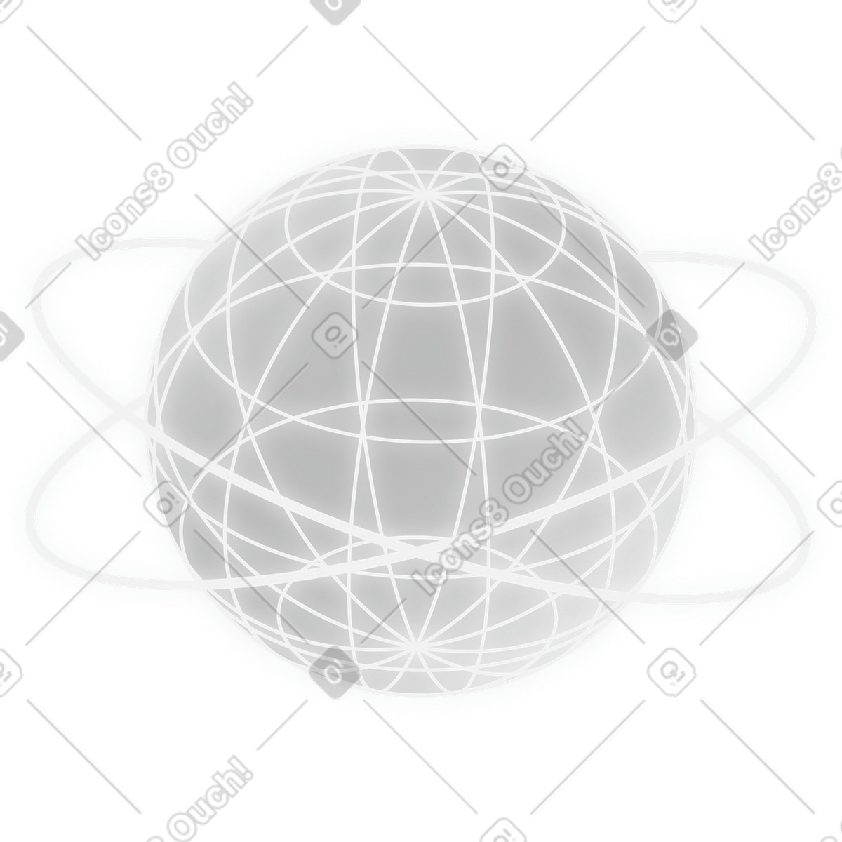 Globo wireframe illustrazione in stile Inverse scarica in PNG, SVG