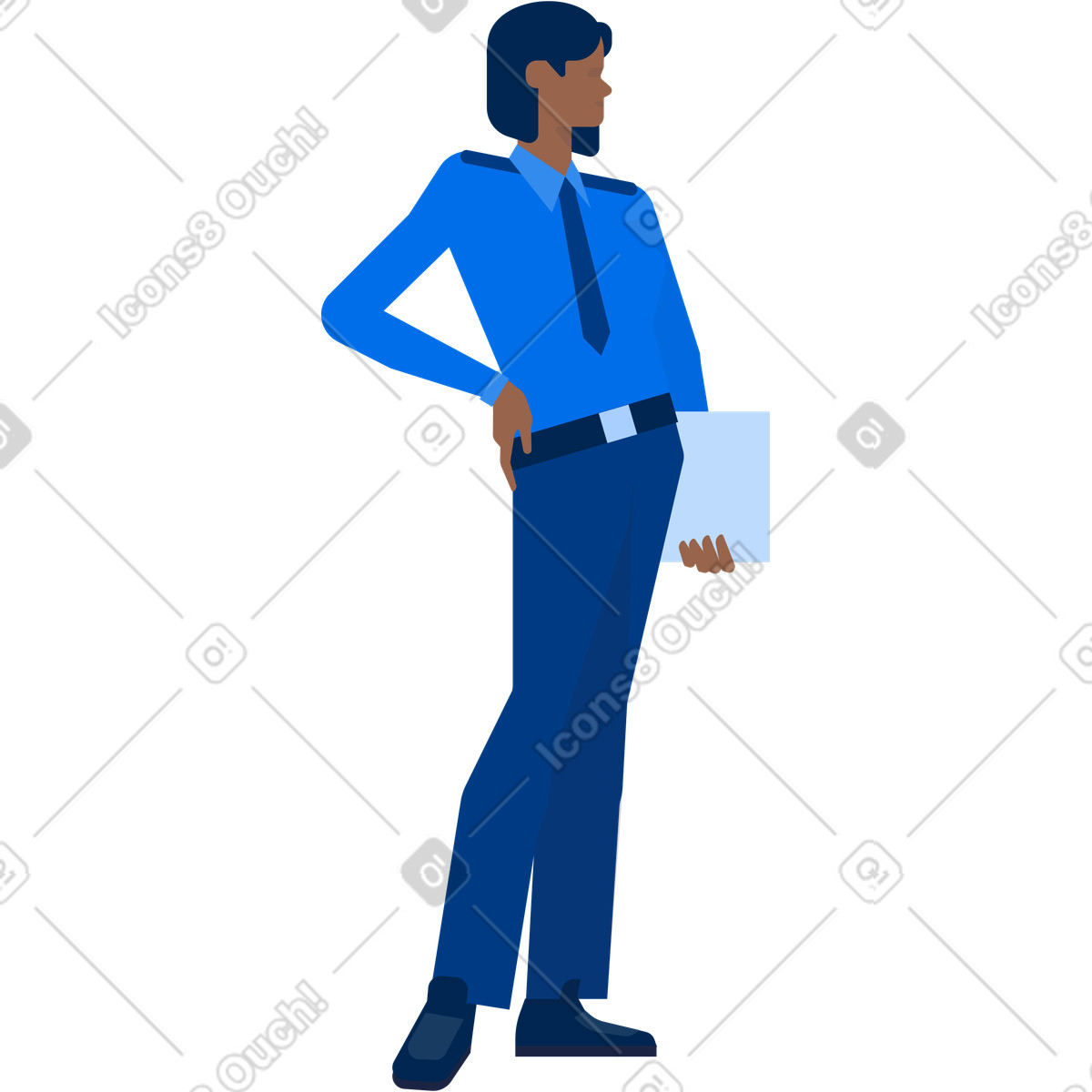 Police woman illustration in Urban style download in PNG, SVG