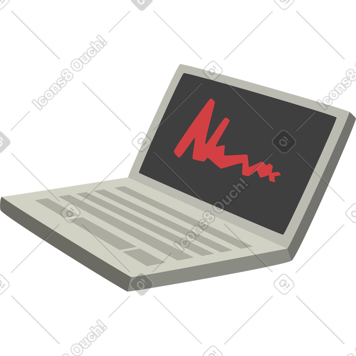 下载 Lagom 风格的 敞开的笔记本电脑 插画，支持 PNG、SVG 格式