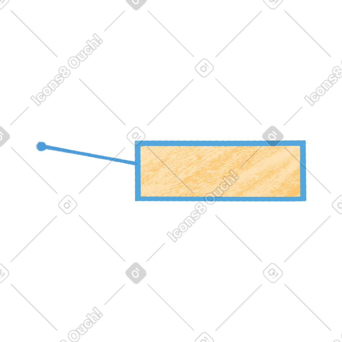 Blue rectangle with yellow spot inside illustration in Gleam style download in PNG, SVG