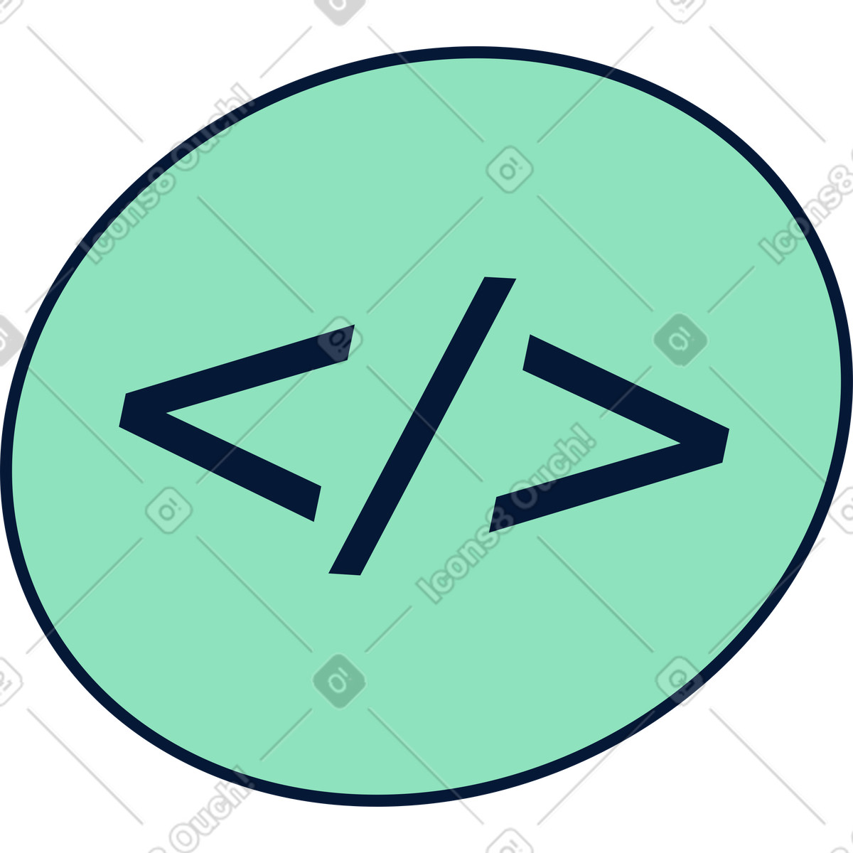 Programming sign in green circle illustration Neat style download PNG, SVG