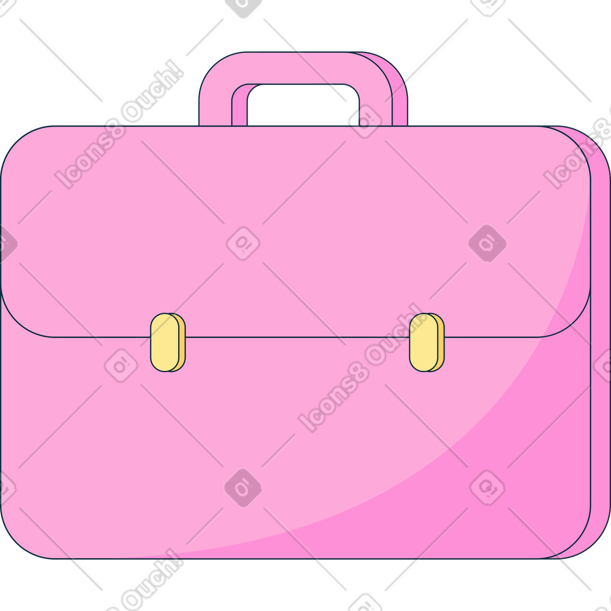 Pink briefcase illustration in Bubble gum style download in PNG, SVG