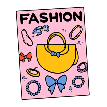 A fashion magazine cover showcasing the latest bow-themed accessories