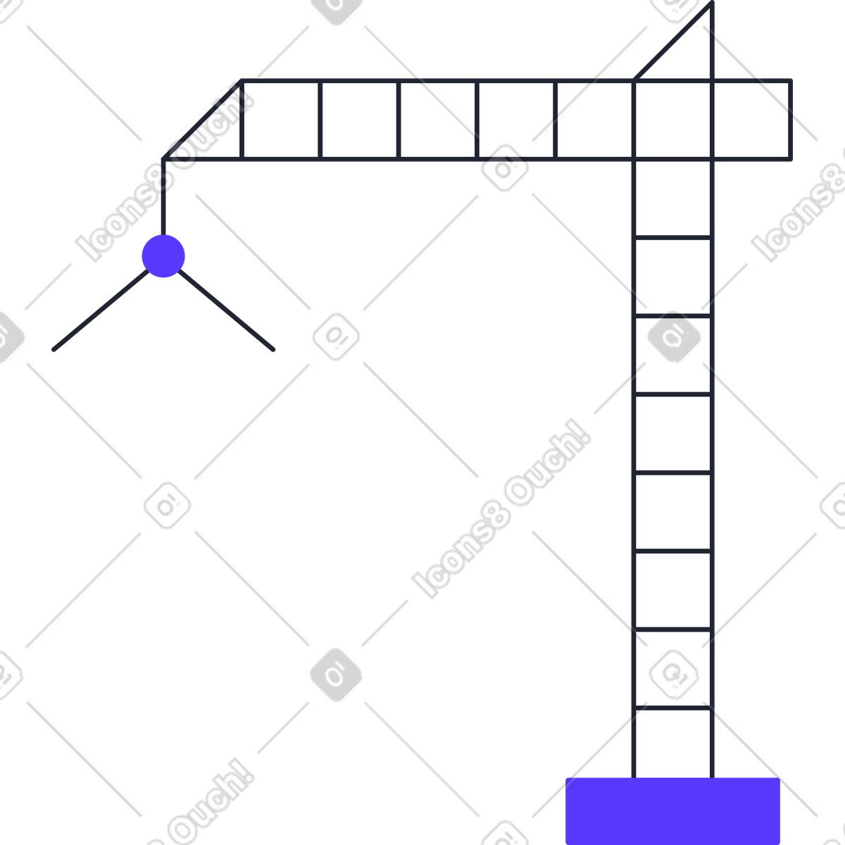 Illustration Grue de construction dans le style Pablita à télécharger aux formats PNG, SVG