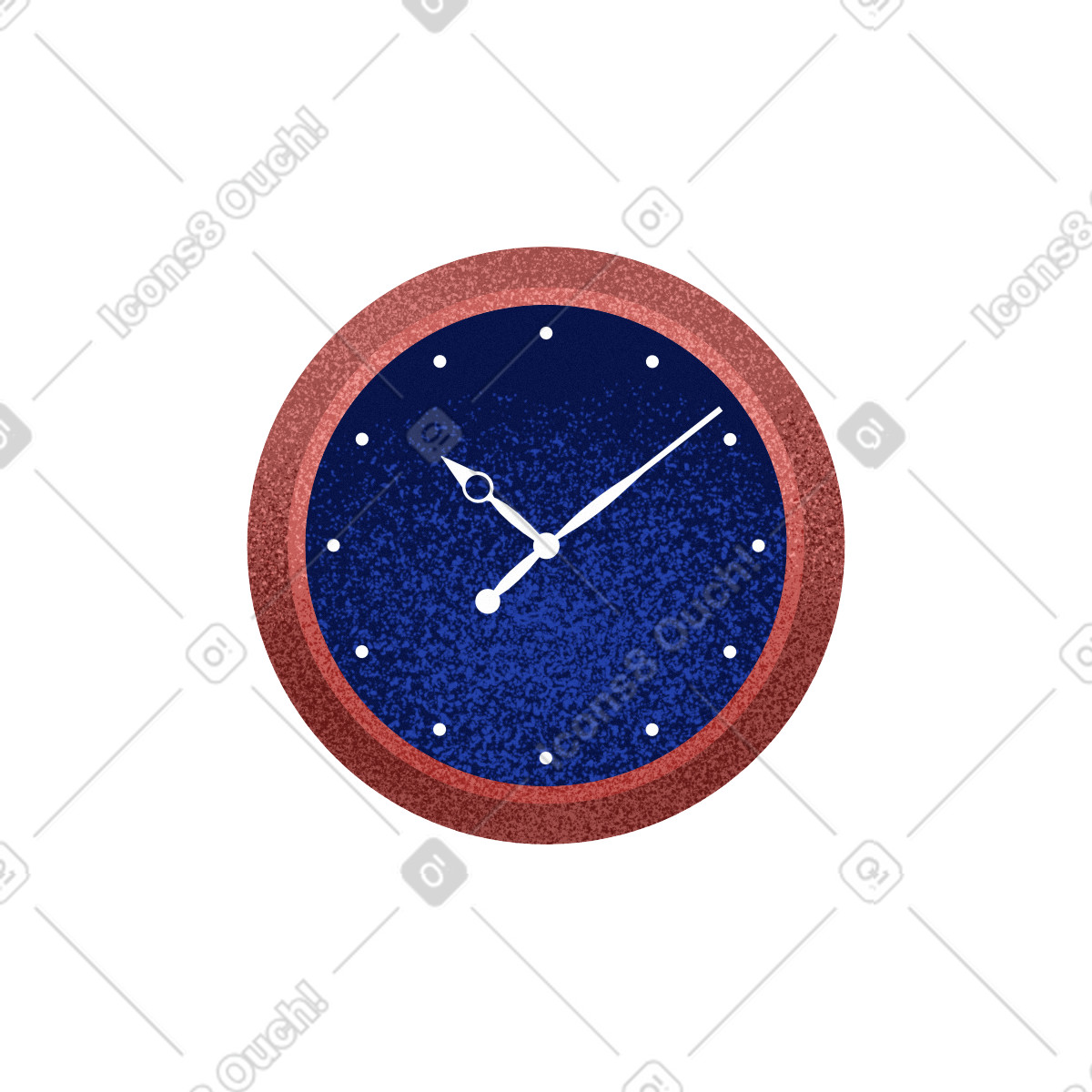 Round wall clock illustration in Willowy style download in PNG, SVG
