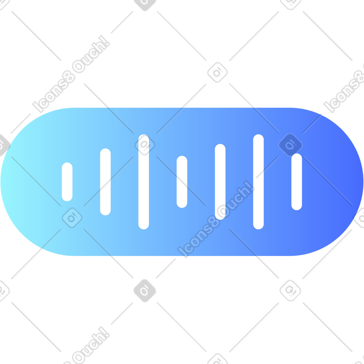 Barra audio a gradiente illustrazione in stile Azure scarica in PNG, SVG