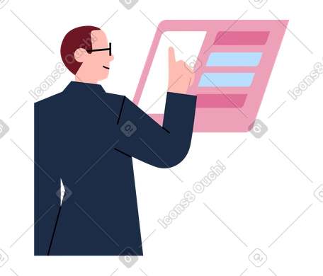 Un homme développe une mise en page web PNG, SVG