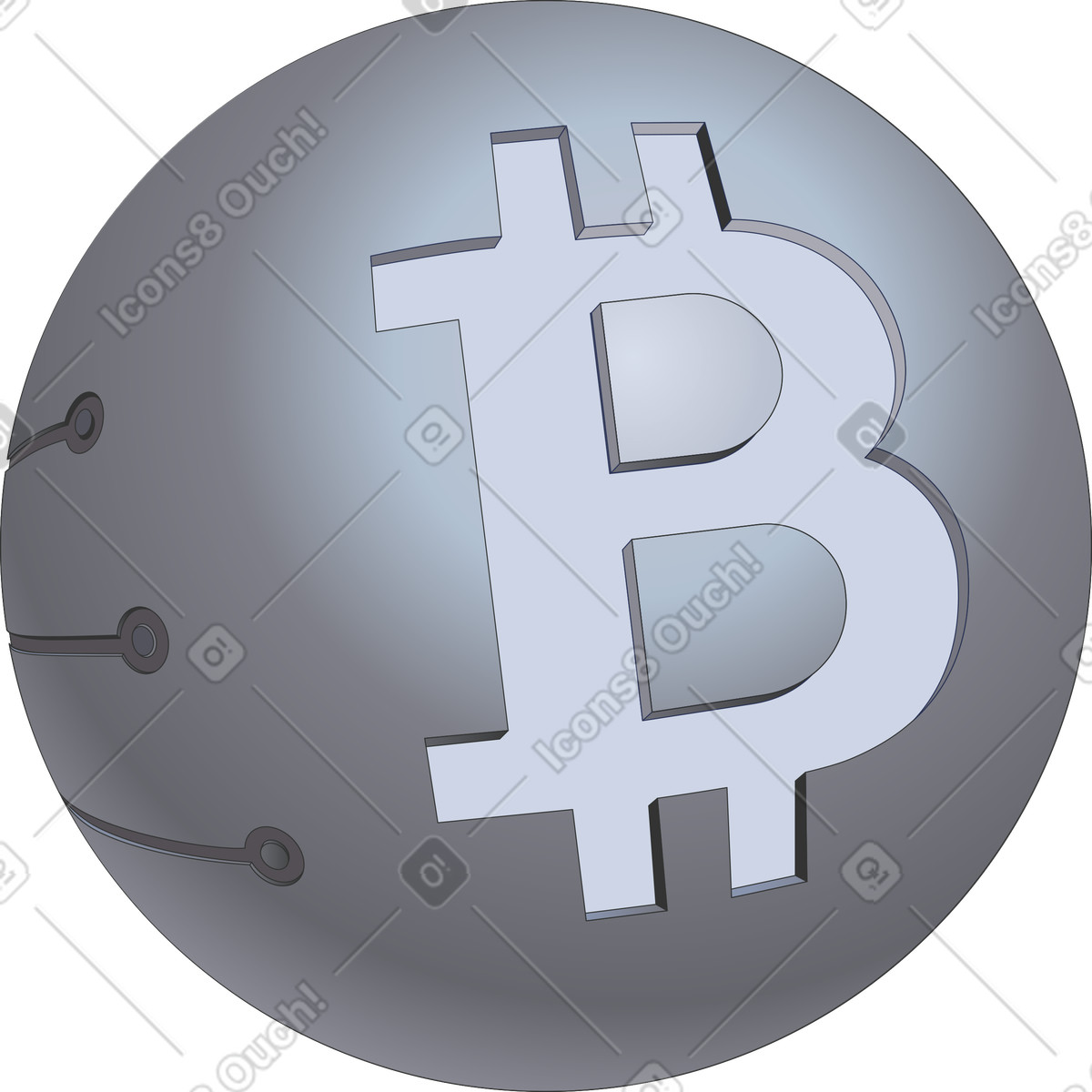 Kit スタイルの ビットコイン のイラストをPNG、SVG形式でダウンロード